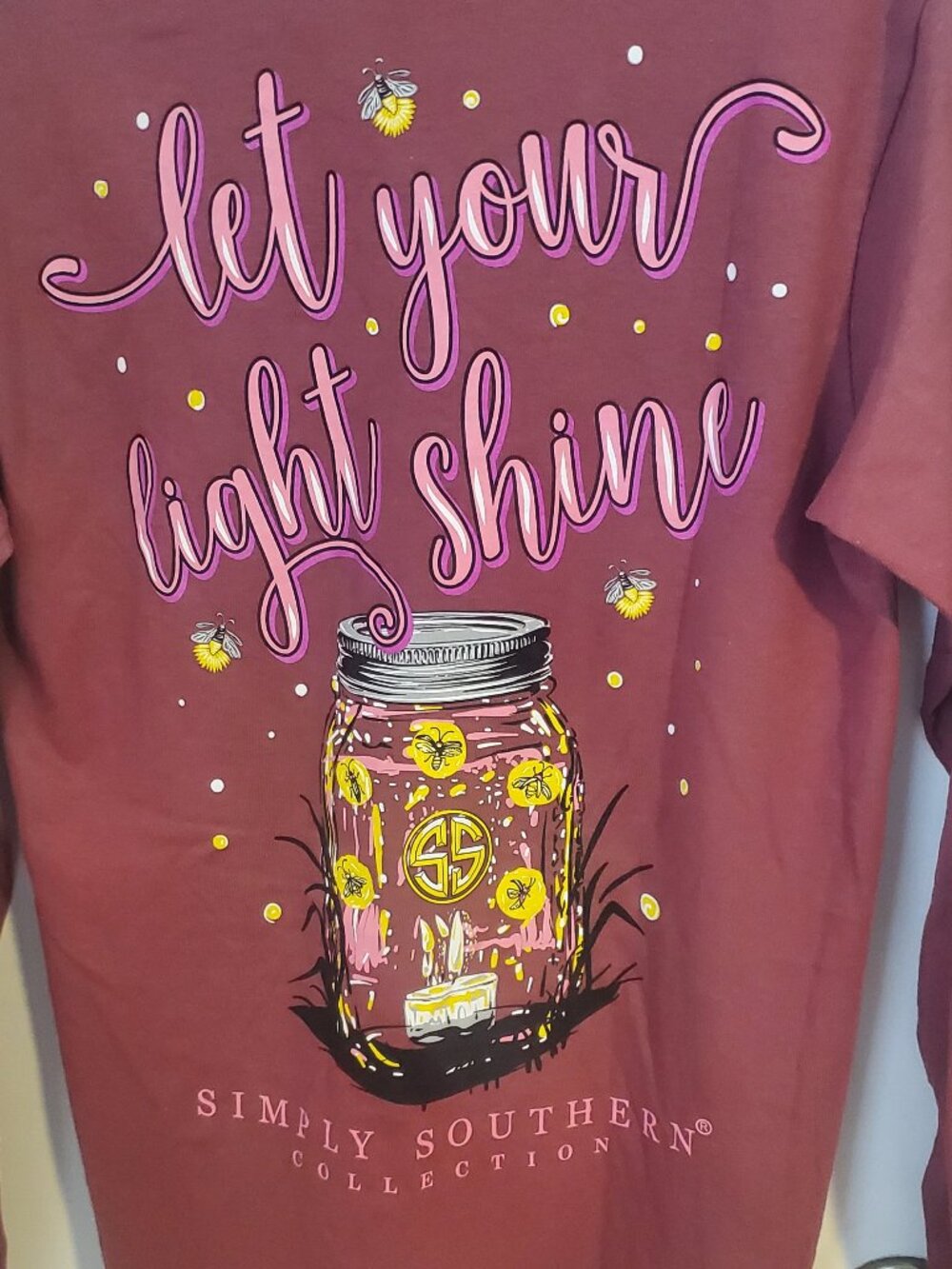Simply Southern Lightening Bug Firefly Long Sleeve T-Shirt Women's Size S - Picture 4 of 6